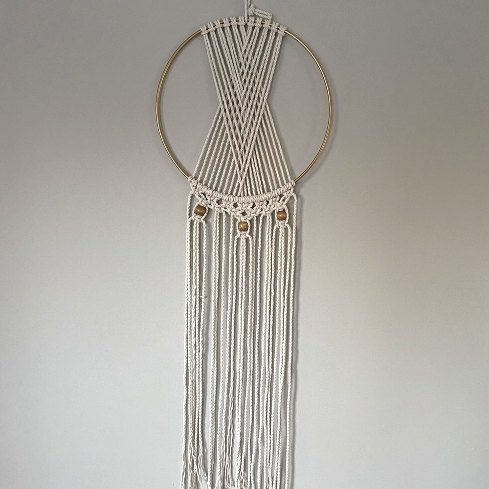 Modern Boho Macrame Dream Catcher Hoop With Beads